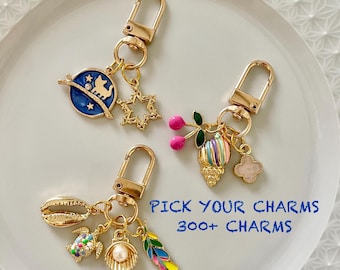 Make Your Own Keychain/Custom Bag Charm/Keychain Charm/Purse Accessory/Gift for Girl F/Bridesmaid Gift/Christmas Gift/Initial/Handbag Charm