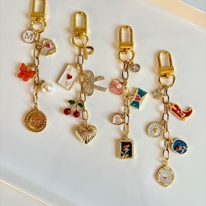 Personlig väskberlock - Anpassad nyckelring, handväsksaccessoar, brudtärnepresent, initial- och födelsestensnyckelring, personlig present till henne