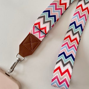 Boho Crossbody Phone Strap, Colorful Fabric Phone Strap, Phone Case Strap, Shoulder Strap, Phone Case Charm, Phone Lanyard