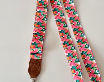 Verstelbare telefoonriem met bloemenprint van canvas