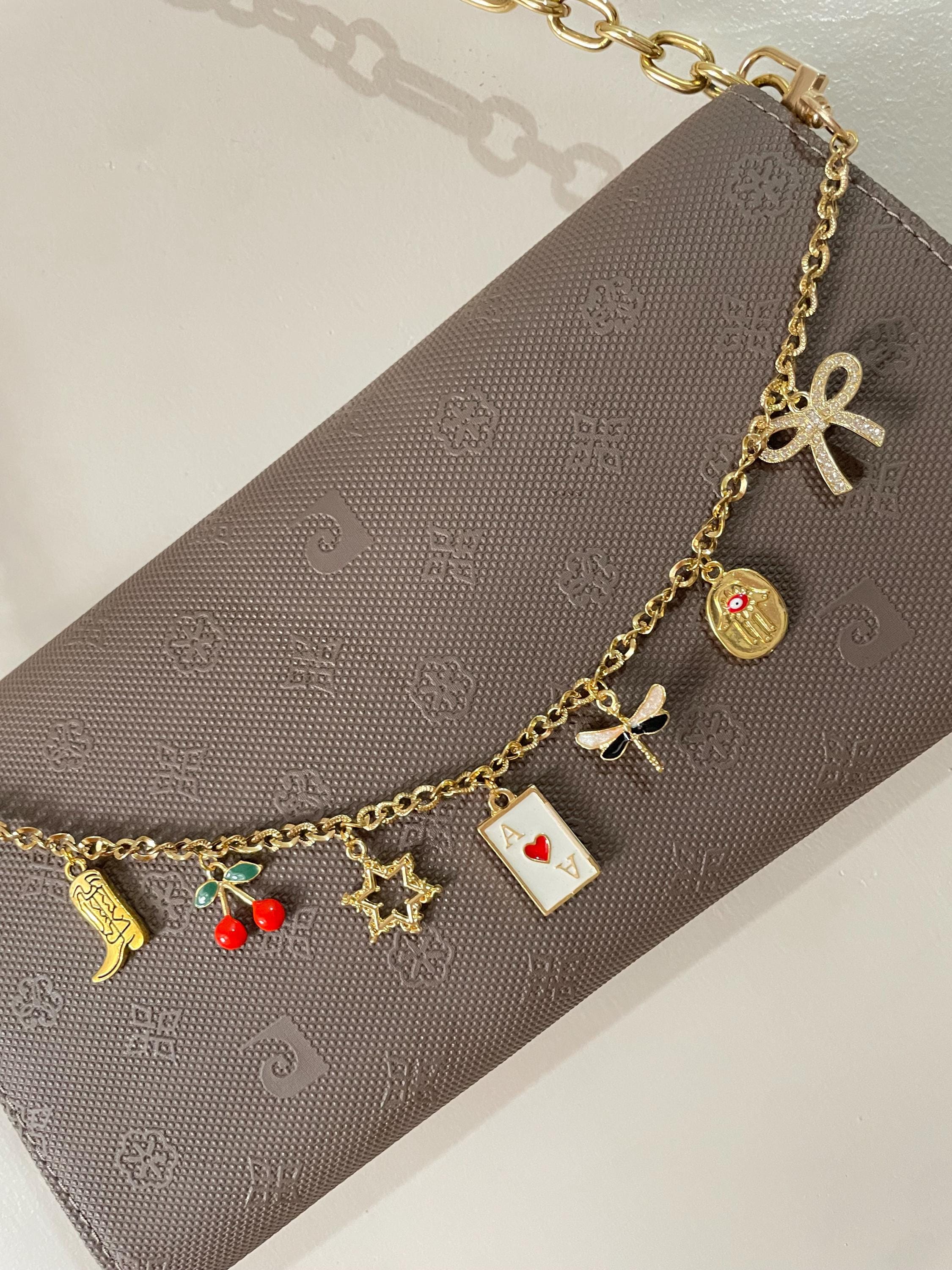 Design Your Purse Charm Chain/HandBag Charm Chain/Purse Accessory/Customizable Gift for Her/Gold Purse Chain/Valentines Day Gift