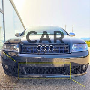 Audi A4 B6 UltraSport Package Front Bumper Center Lower Grille in Honeycomb (3-Piece Design)