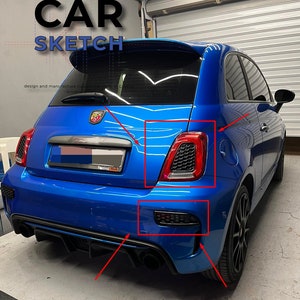 Abarth 595/695 Rear Reflectors and Taillights Honeycomb Inserts/Louvers