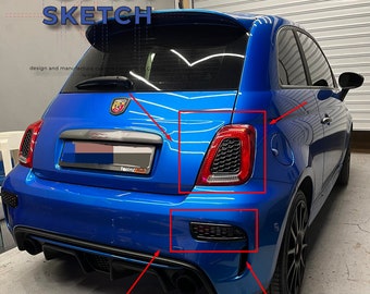 Abarth 595/695 Rear Reflectors and Taillights Honeycomb Inserts/Louvers
