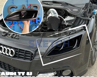 May include: Black Audi TT 8J front headlight air scoop with a black air filter visible in the engine bay. The text "#JoinTheFutureOfAutomotive" is at the bottom of the image.