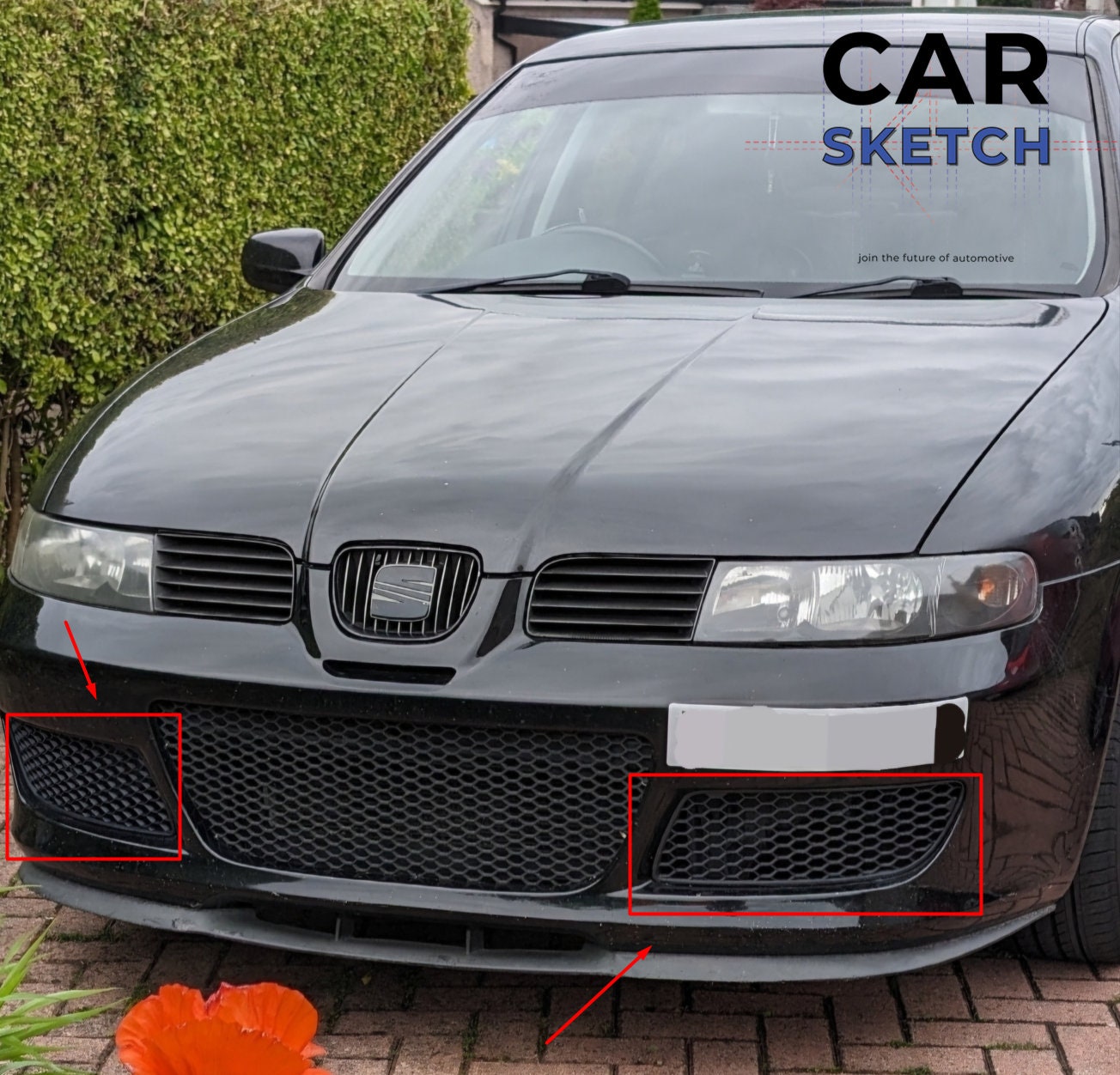 Griglia Centrale Inferiore Paraurti Anteriore, Griglia Inferiore Esterna Paraurti Anteriore 5F0853667 Sostituzione per SEAT Leon 5F MK3 Pre‑facelift Dal 2013 Al 2017