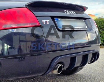 Audi TT mk1(8N) リアディフューザー 2本出し用 Amazon | カーボン製 リア ディフューザー for アウディ TT 8J