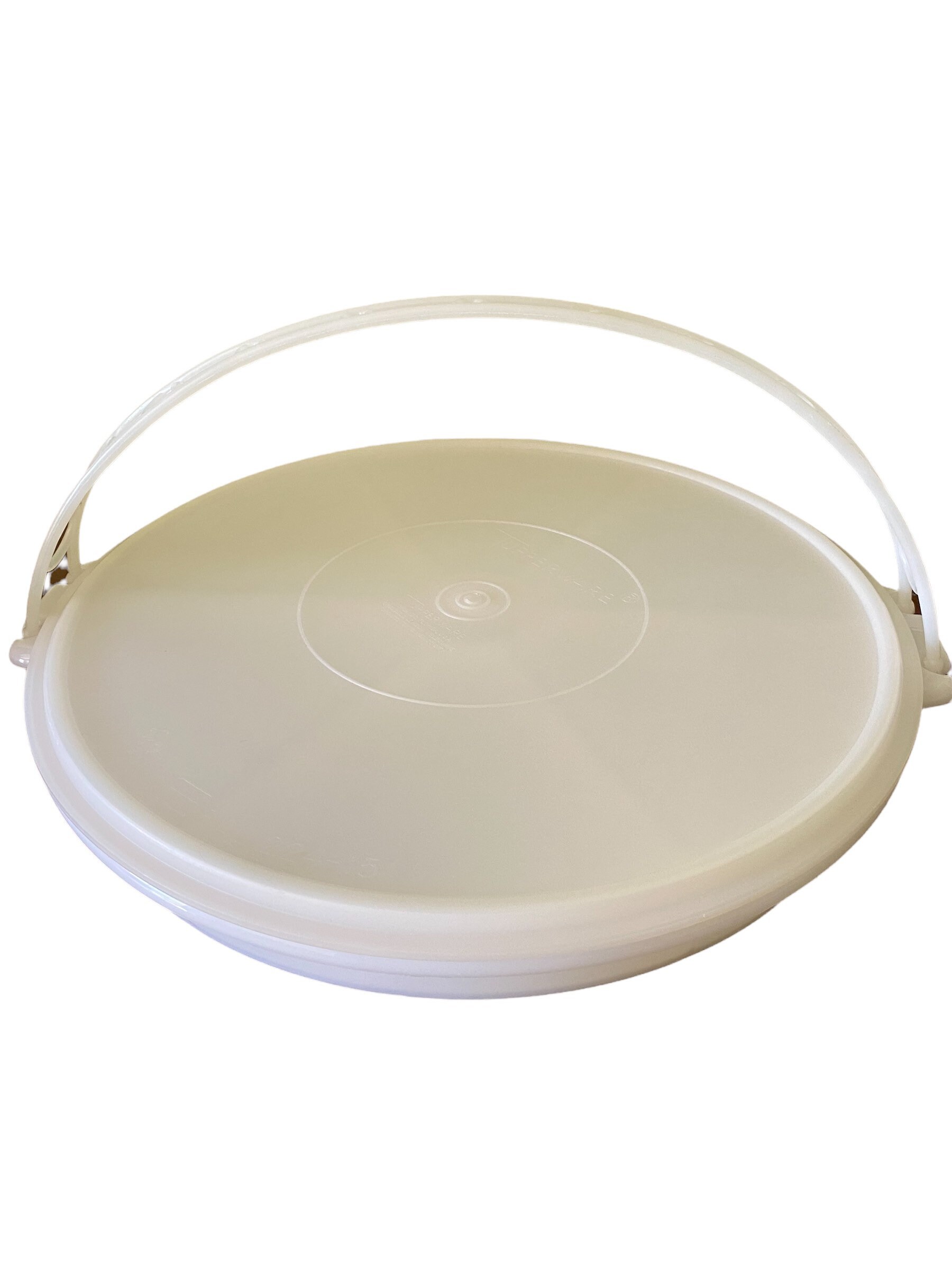 Vintage Tupperware Party Susan Divided Serving Tray 405 party Lid 224 no handle 1970s sheer red