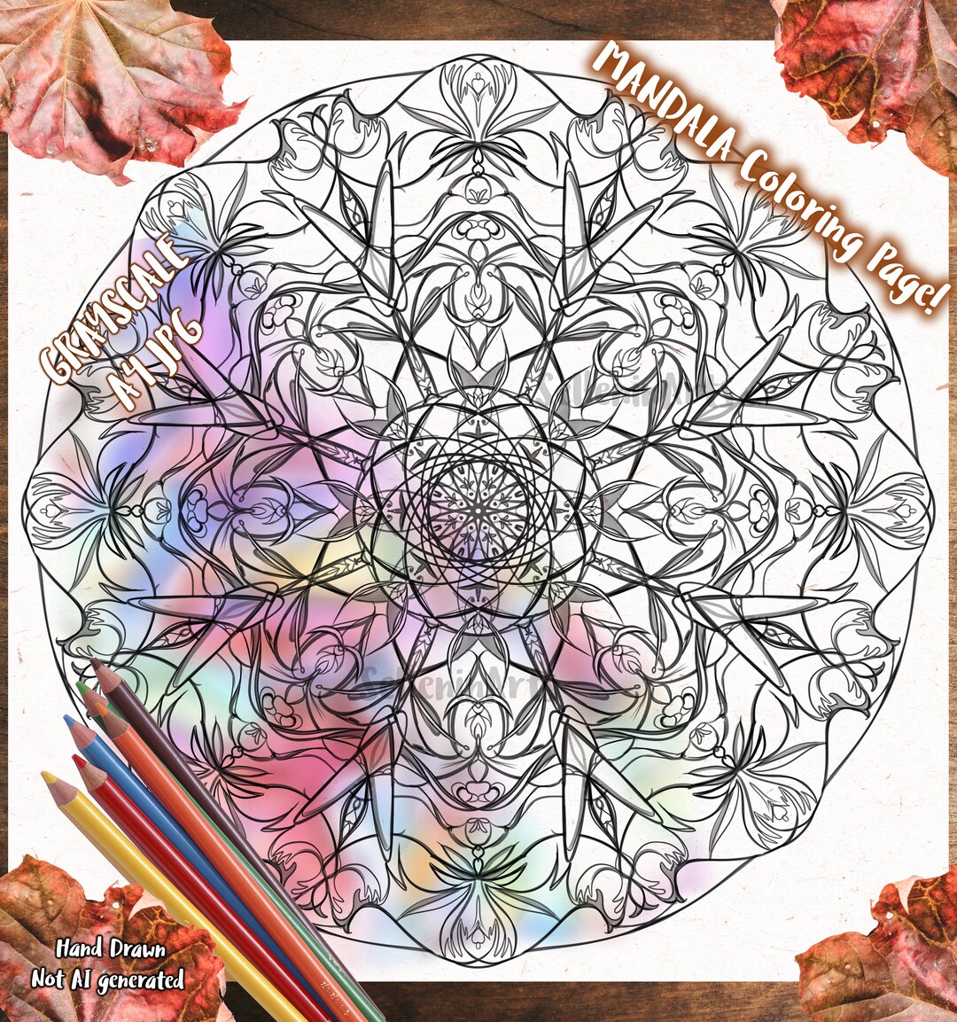 Printable Spiritual Mandala Mystical Coloring Page All - Etsy