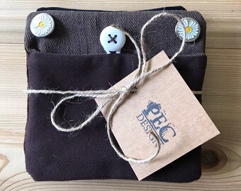 Diabetes Bag for Insulin Pump/CGM, Removable Pockets, from Upcycled Materials