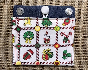 Upcycled Christmas Insulin Pump Pocket, Removable Diabetes Accessory, Insulin Bag,  Insulin Pump Pouch, Size  Standard