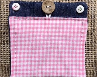 Upcycled Insulin Pump Pocket, Removable Diabetes Accessory, Insulin Bag, Insulin Pump Pouch, Size Standard