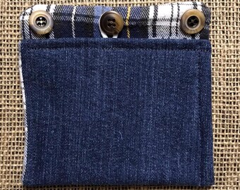 Upcycled Denim Insulin Pump Pocket, Removable Diabetes Accessory, Insulin Bag, Insulin Pump Pouch, Size Standard