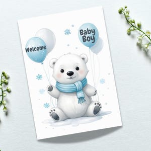 Carte de naissance pour garçon, Bienvenue au monde, Carte de vœux en anglais, Téléchargeable et imprimable, Téléchargement instantané, Pour la naissance