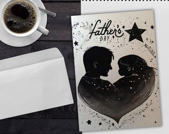 Father's Day Card, Greeting Card, Happy Father's Day, Digital Download, Printable Card, AI Generated