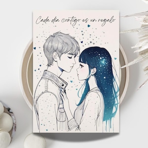Love Card, Card with a phrase in Spanish for any occasion, Downloadable and printable postcard, Instant download, AI