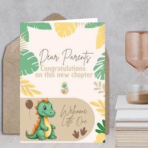 Felicitatiekaart voor ouders, geboortekaart, babyshowerkaart, welkomstkaart, downloadbaar en afdrukbaar, direct te downloaden