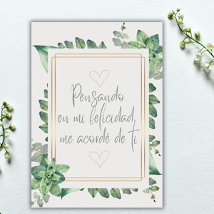 Card with a love phrase to give as a gift, Downloadable and printable love card, Instant download, Card with a love phrase in Spanish