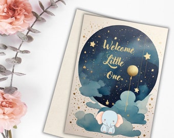 Baby Shower Card, Welcome Baby Card, Printable Card, Digital Download, Generated with AI, Baby Birth Card