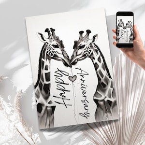 Anniversary Greeting Card in English, Love Card, Downloadable and Printable, Instant Download, Happy Anniversary, AI