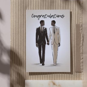 Gay Wedding Greeting Card, Wedding Card in English, Male Wedding, Downloadable and Printable, Instant Download, AI