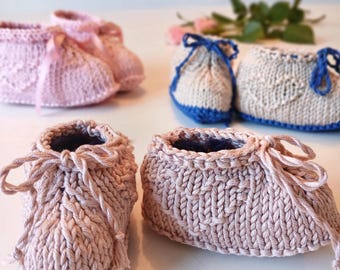 Knitting pattern baby shoes, easy knit, heart pattern, baby socks pattern, baby shower gift, gift for newborn, knitted baby shoes, booties