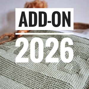 2026 number chart, add-on for My Keepsake Blanket, easy knit, beginner friendly, newborn knit, personalized baby blanket, blanket with year