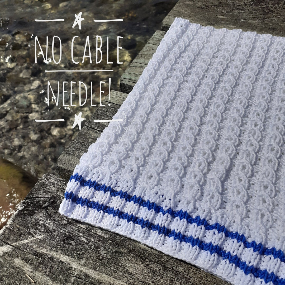 Baby Blanket Knitting Pattern, Cable Knitting Pattern, Cotton Blanket