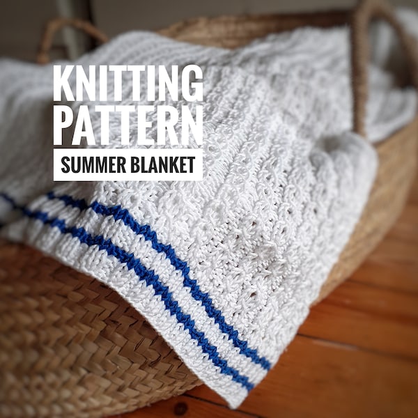 Baby blanket knitting pattern, cable blanket knit pattern, cotton baby blanket knitting pattern, baby knit, summer knit blanket, 8 ply, DK