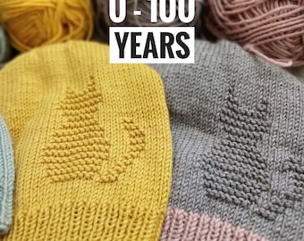 Cat Hat Knitting Pattern, Cat Motif Beanie, Family Matching Hats