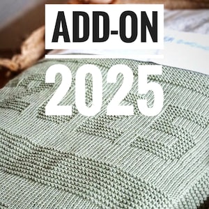 2025 number chart, add-on for My Keepsake Blanket, easy knit, beginner friendly, newborn knit, personalized baby blanket, year update