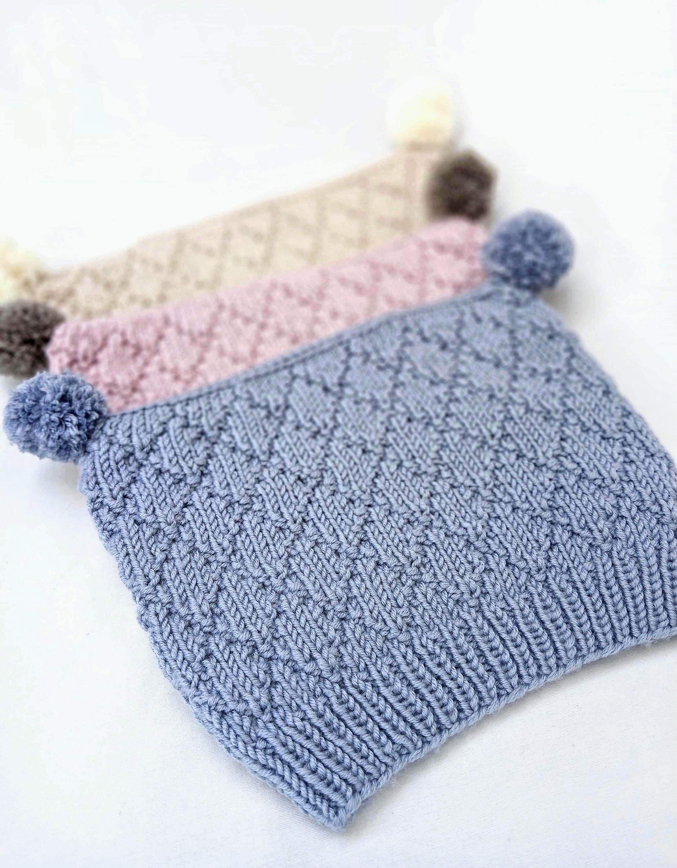 French Knot by Linda Mason Pink Wool Beanie Malabrigo chunky and Berrocco ultra wool hats main image 3