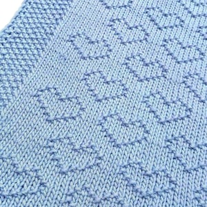Knitting pattern baby blanket, heart baby blanket, easy knit, newborn gift, throw blanket, blanket with hearts, heart pattern, pram blanket