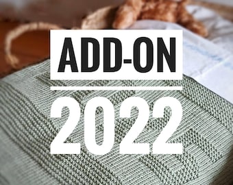 2022 number chart, add-on for My Keepsake Blanket, easy knit, beginner friendly, newborn knit, personalized baby blanket, year update