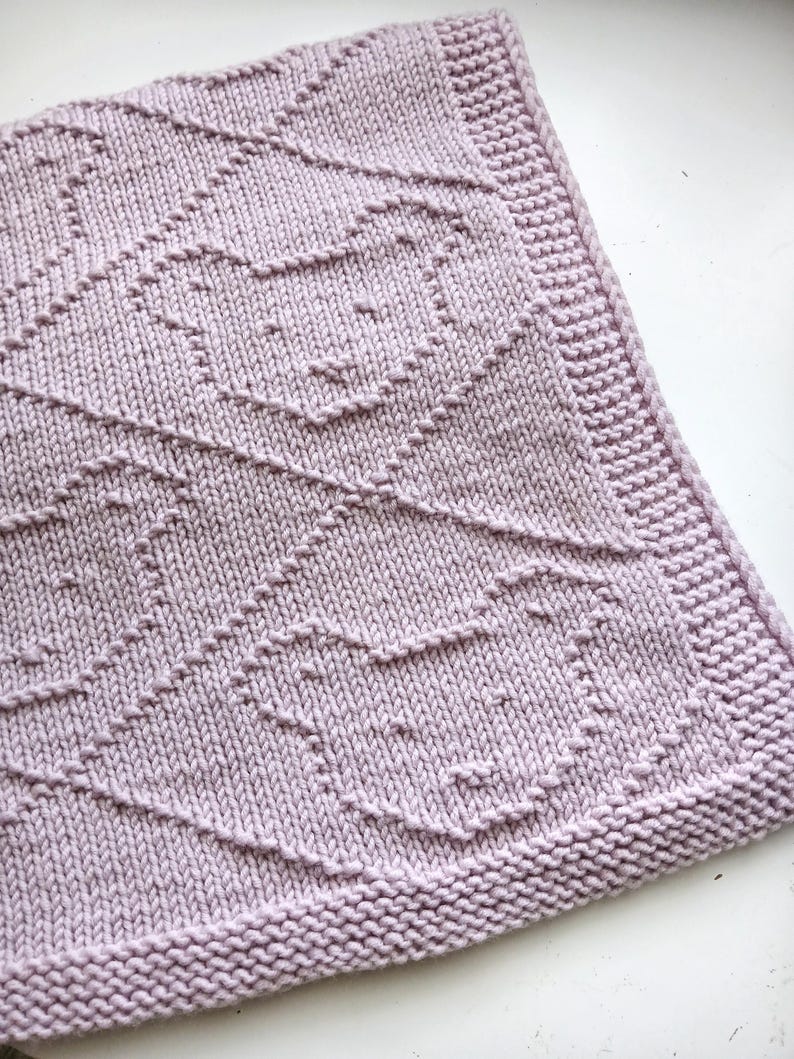 Knitting pattern baby blanket, teddy bear blanket, newborn gift, knit baby blanket, pdf knitting pattern, easy knitting pattern, teddy bear image 8