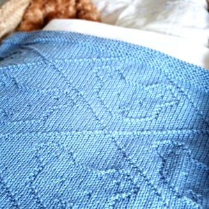 Knitting pattern baby blanket, teddy bear blanket, newborn gift, knit baby blanket, pdf knitting pattern, easy knitting pattern, teddy bear image 2