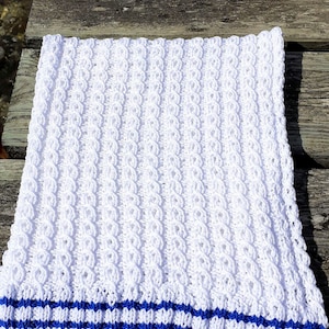 Knitting pattern baby blanket, cable knitting blanket, cotton baby blanket pattern, pram blanket pattern, easy knit, gift for newborn, DK