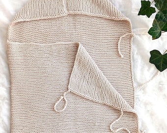 Knitting pattern baby sleep sack, baby sleeping bag, fringes, knitted bunting bag, baby cocoon, easy knitting, baby blanket pattern, newborn