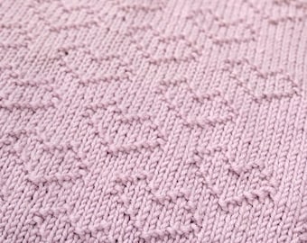 Knitting pattern baby blanket, heart baby blanket knitting pattern, easy knit, blanket with hearts, pram blanket, throw blanket, afghan knit
