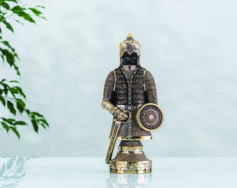 Muslim Armored Warrior Statue | Islamic Figurine For Table Showpiece | Muslim Living Room Home Decor | Islamic Home Gift | Muslim Gift