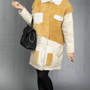 3440 New Glamorous Sheepskin Coat Luxury Fur Jacket Beautiful Look Size M