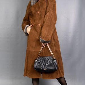 15861 New Gorgeous Real Shearling Coat Luxury Fur Jacket Beautiful Look Size M