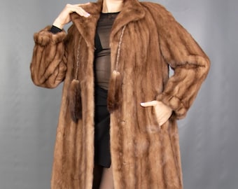 18468 Real Mink Coat Luxury Fur Jacket Pelz Size M
