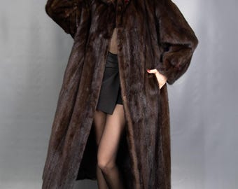 9272 Real Mink Coat Luxury Fur Pelz Size 2XL