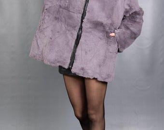 13954. NEW Men's Real Lapin Coat Jacket Luxury Fur Pelz Size 3XL