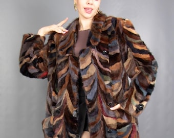 9493 Real Mink Coat Luxury Fur Jacket Pelz Size M