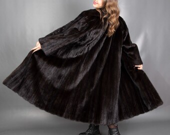 10425 Gorgeous Real Mink Fur Coat Luxury Fur Swinger Beautiful Look Size 2XL