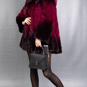 15000 New Glamorous Real Mink Coat Jacket Hood Luxury Fur Beautiful Look Size M
