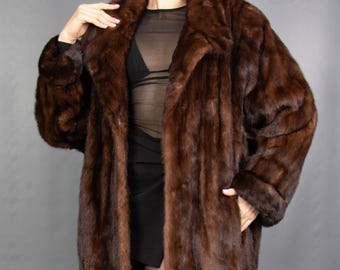18473 Real Mink Coat Luxury Fur Jacket Pelz Size XL