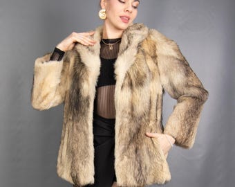 9145 Real Fox Coat Fur Jacket Pelz Size S